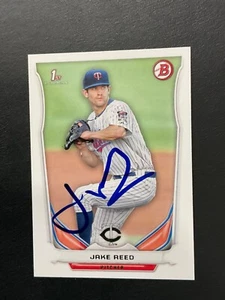Tarjeta firmada 2014 Bowman borrador en persona (IP) autógrafo automático de Jake Reed - Imagen 1 de 2