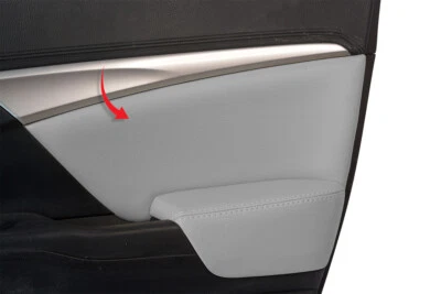 Fits 12-15 Honda Civic Sedan PVC Leather Front Insert Door Panel Cover Gray - Изображение 1 из 4