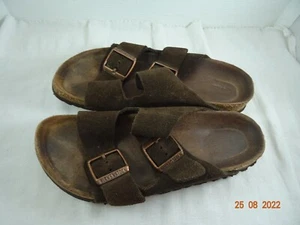 Birkenstock Slip On Brown Buckle Sandals Shoes size 8 Woman's - Picture 1 of 11