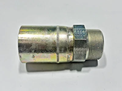 43024E-124 WEATHERHEAD Steel 1-1/2" x 1-1/2" Male Pipe Rigid Coll-O-Crimp - Image 1 of 4