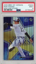 Roki Sasaki 2020 BBM 1st version Rookie Card NEW AGE STARS #NS04 PSA 9 MINT