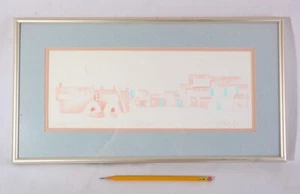 Pueblo IV by J.R. Partridge, Embossed Print, #78/250, 17" x 9" Framed, Signed - Picture 1 of 6