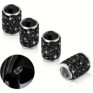 4pcs/set Rhinestone Crystal Tire Valve Caps, Universal Fit, Durable Aluminum All - Picture 1 of 1