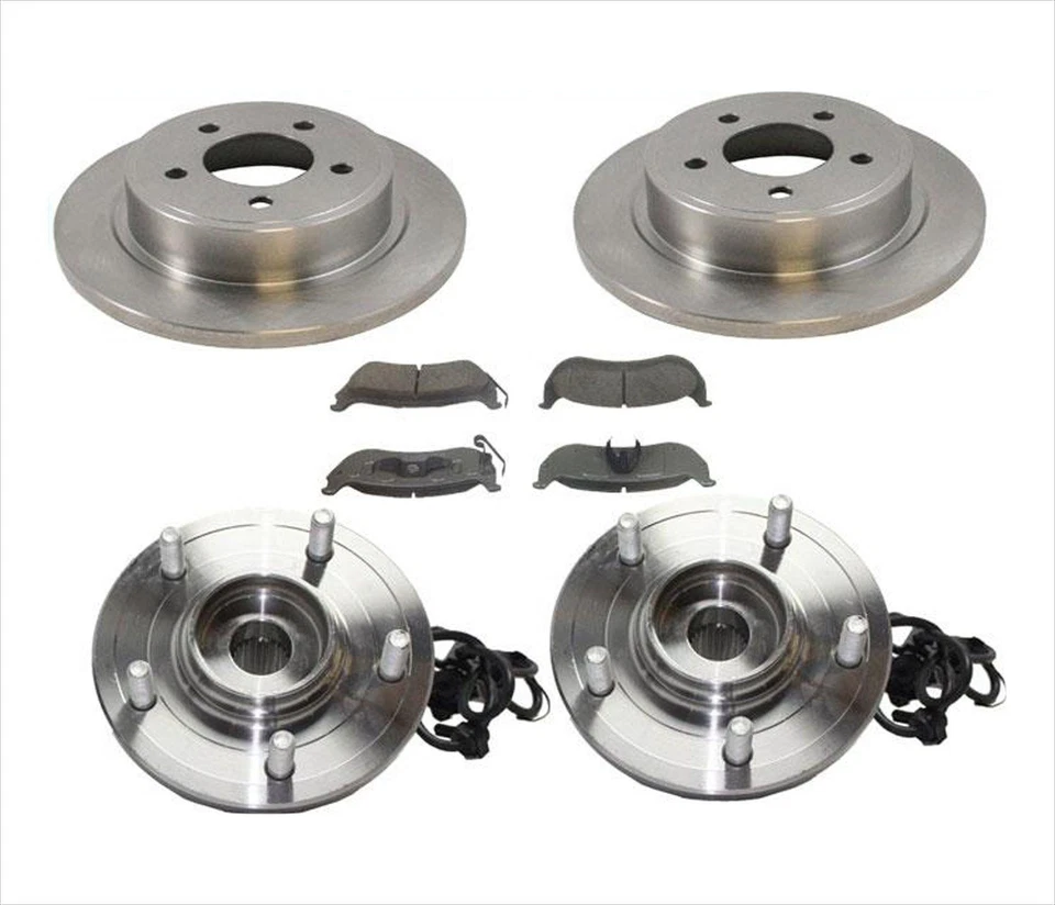 Conjunto de pastillas de freno y buje de rotor de freno trasero para Chrysler Pacifica 2004 2005 2006 Foto 1 de 1