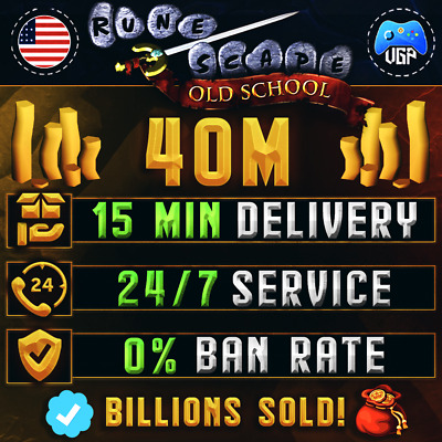 💰40M💰 Old School Runescape Gold GP OSRS | 🚛 15 Min Delivery | ✔️100% Reviews • 23.99€