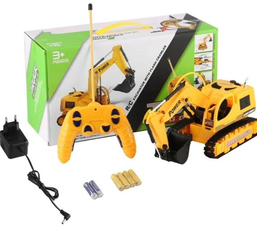 678 Truck Digger R/C Excavator With Flashlight No.8034E Yellow New Sealed - Image 1 of 4