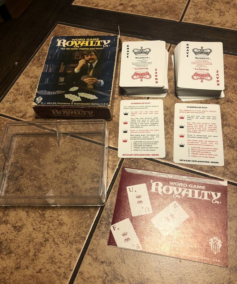 Royalty Word Game Vintage Full Set of Playing Cards S. J. Miller