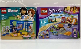 2 Sealed LEGO Friends Sets Liann's Room #41739 & Heartlake Skate Park #41099 IOB