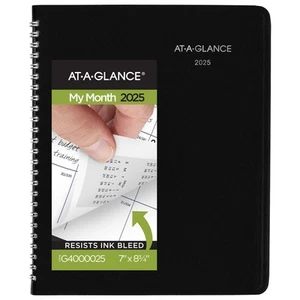 2025 Planner, Monthly, 7" x 8-3/4", Medium, DayMinder, Black (G4000025) - Picture 1 of 8