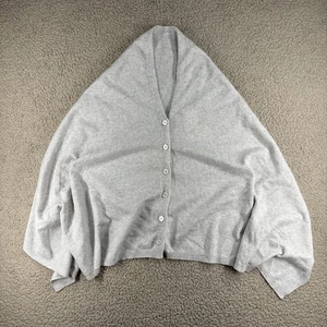 WoolOvers Button Poncho Women's One Size Dove Grey Cashmere Merino Blend BNWT - Picture 1 of 8