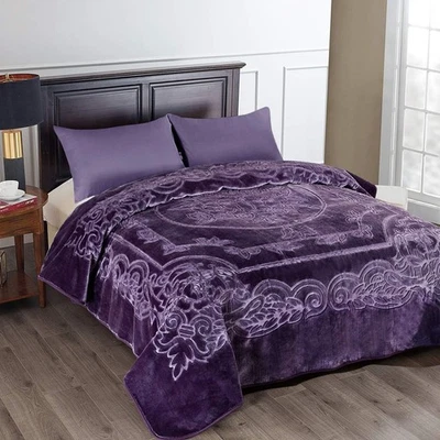 Fleece Blanket King Size, Heavy Korean Raschel Fleece Blanket for Autumn,Winter - Image 1 of 4