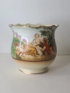 Vintage Romantic Ardalt/Japan Hand Painted Porcelain Vase Scalloped Gold #7325 - Picture 1 of 16