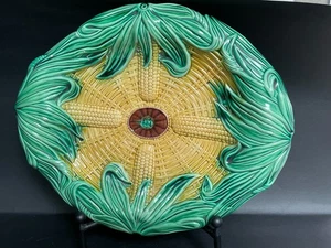 Antique Magolica Corn Platter Tray - 13.5" long x 11" wide Unmarked - Picture 1 of 14