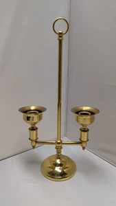Candelabro doble de latón vintage acabado brillante para estudiantes - Imagen 1 de 8