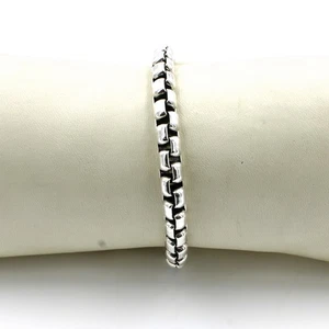 JAI by John Hardy Sterling Box Link 8.5in 5mm Wide Bracelet #S3632-5 - Picture 1 of 8