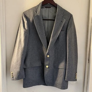 Blazer uomo vintage Cricketeer grigio lana con bottoni oro - Foto 1 di 6