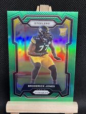 2023 Panini Prizm NFL Broderick Jones RC Green Prizm #385 RC SP Steelers Rookie
