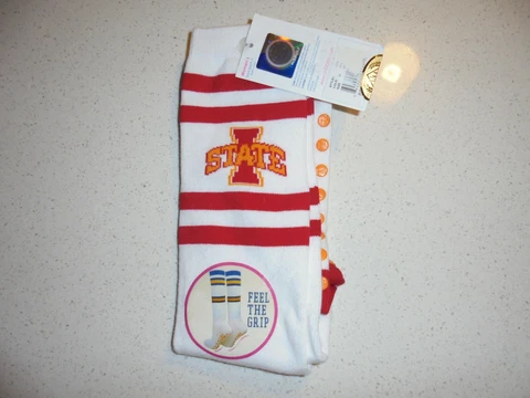 WOMENS NOS KNEE HIGH IOWA STATE CYCLONES SKIDDERS GRIP SOCKS - NWT Cover