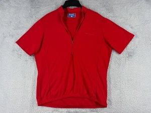 VINTAGE Performance Cycling Jersey Adult Large Red 1/2 Zip High Visibility - Picture 1 of 15