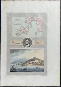 Bowyer - Retrato de Napoleón y mapa de Elba. 21 - 1814 Los triunfos de Europa - Imagen 1 de 1
