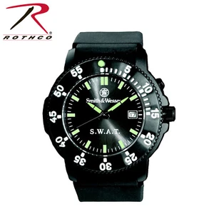 Smith & Wesson S.W.A.T. Watch-Black Face w/date-Back Glow for night  SWW45 - Picture 1 of 1