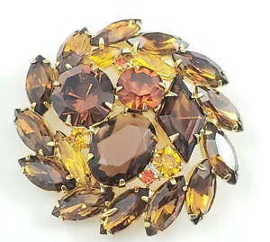 Vintage Juliana D&E Bernstein Kristall Strass Brosche Anstecknadel groß 2" - Bild 1 von 3