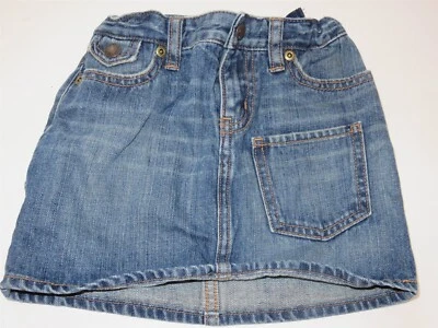 Ralph Lauren Niñas Mediana Piedra Lavada Denim Falda Bolsillos Talla 5 Usada en Excelente Condición Foto 1 de 4