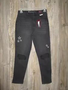 No Boundaries Neu mit Etikett Junior super hoher Bund Mom schwarze Jeans Größe 11 Festival Goth - Bild 1 von 12