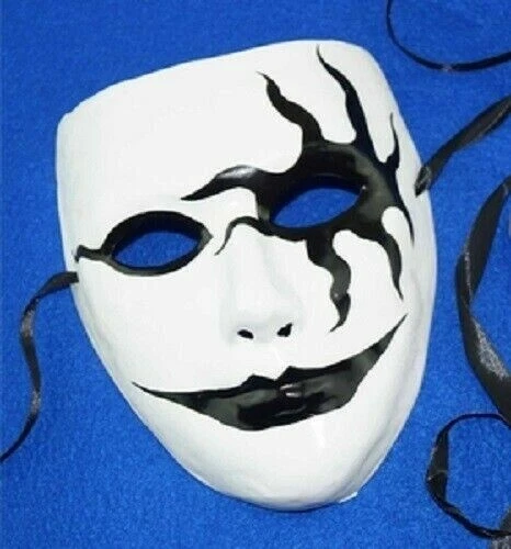 Kuss Maske weiß schwarz Glam Rock Halloween Kostüm Erwachsene Kostüm Zubehör - Bild 1 von 1