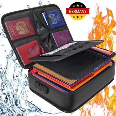 MARKENLOS Feuerfeste Dokumentenbox Dokumententasche Wasserdicht Geldkassette Feuersiche