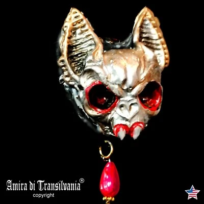 Bat Vampire Transylvania Dracula Gothic Jewelry Talisman Necklace Amulet Pendant - Image 1 of 4