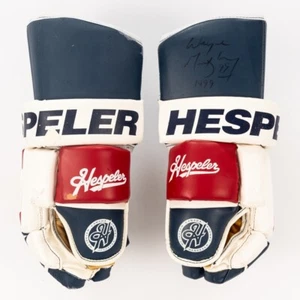 Guantes de hockey Wayne Gretzky New York Rangers Hespeler modelo de juego PSA ADN certificado de autenticidad - Imagen 1 de 8
