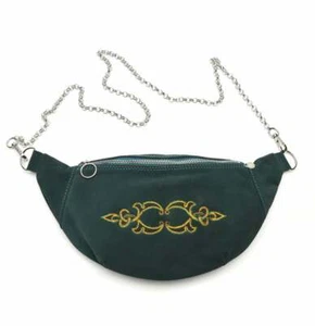 Women Leather Purse Handmade Adjustable Dark Green Waist Bag  - Picture 1 of 4