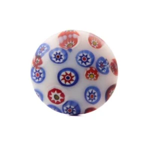 Czech millefiori white glass button 24mm - Picture 1 of 3