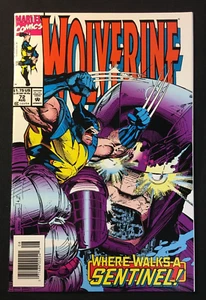 WOLVERINE 72 NEWSTAND KEY 1st app CYNJEN SENTINEL INSERT CARD INTACT V 2 X MEN 1 - Picture 1 of 3