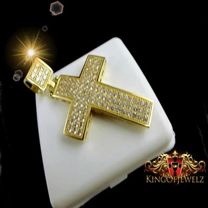 10K REAL SOLID YELLOW GOLD MEN'S WOMEN'S CROSS PENDANT CHARM 1.65 INCH 4.6 GRAMS - Picture 1 of 6