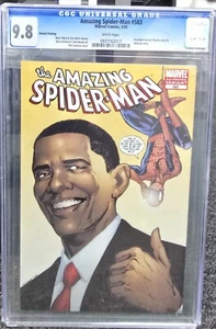 AMAZING SPIDER-MAN 583 CGC 9.8 OBAMA VARIANT 2ND PRINT WHITE PAGES MARVEL 2009 - Picture 1 of 3