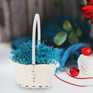 3 Oval Mini Woven Baskets w/ Handles for Home Decor & Outdoor Use-