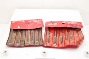 (2) Proto 4977 5/64" - 1/4" 7 Piece SAE Fractional Hex Allen Key Set w/Case - Picture 1 of 6