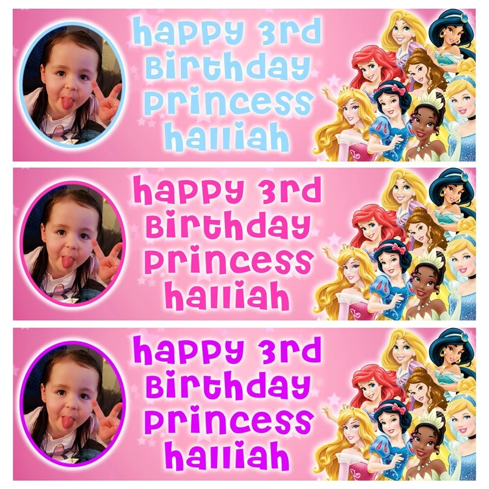 Foto de PRINCESAS Banners de Cumpleaños Personalizados - Princesas Disney Banners de Fiesta Foto 1 de 1