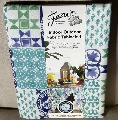 NWT Fiesta Tablecloth 60 x 84 Indoor / Outdoor Rectangle Oblong Water Repellent - Image 1 of 4