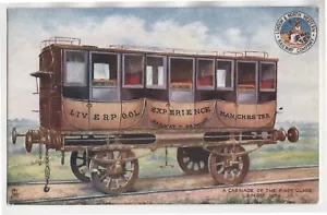 Postcard c1910   London & North Western Railway Liverpool to Manchester Carriage - Picture 1 of 2