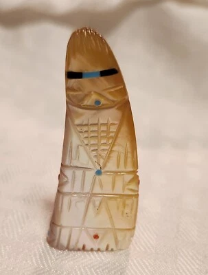 祖尼珍珠母玉米少女恋物癖雕刻 — 第 1/4 张图片