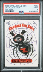 1986 Topps Garbage Pail Kids Series 3 OS3 98a CHARLOTTE WEB PSA 9 Mint Card gpk - Picture 1 of 2