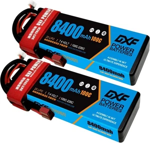 2PCS 8400mAh 7.4V 100C 2S LiPo RC Akku mit Hartschalenkoffer Deans Stecker für  - Bild 1 von 5