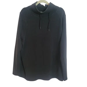 Spanx Air Essentials Funnel Neck Sweatshirt Women's 1X Black Fair Condition READ - Picture 1 of 11