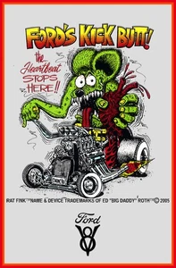 Rat Fink Ford Kick Butt 17x11 Metal Sign  Made on 20 gauge steel - Picture 1 of 2