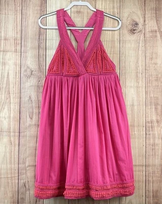 Vestido Rodillera Adam Lippes Rosa Fucsia Talla 12 Cuello en V Suelto Verano Playa Foto 1 de 4