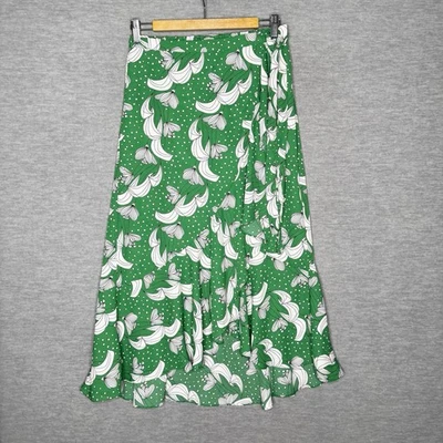 Saia Max Studio Feminina Tamanho P Verde Floral Flowy Midi Cottagecore Kelly - Imagem 1 de 4