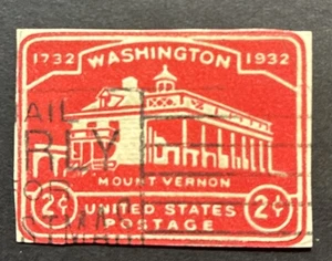 US Stamps, Scott #U525 2c Washington Bicentennial Cut Square Used - Picture 1 of 2